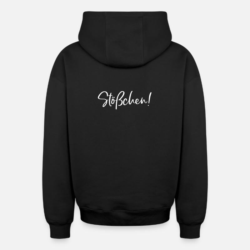 Stößchen Cheers - Sweat à capuche unisexe zippé oversize épais SPREAD - noir
