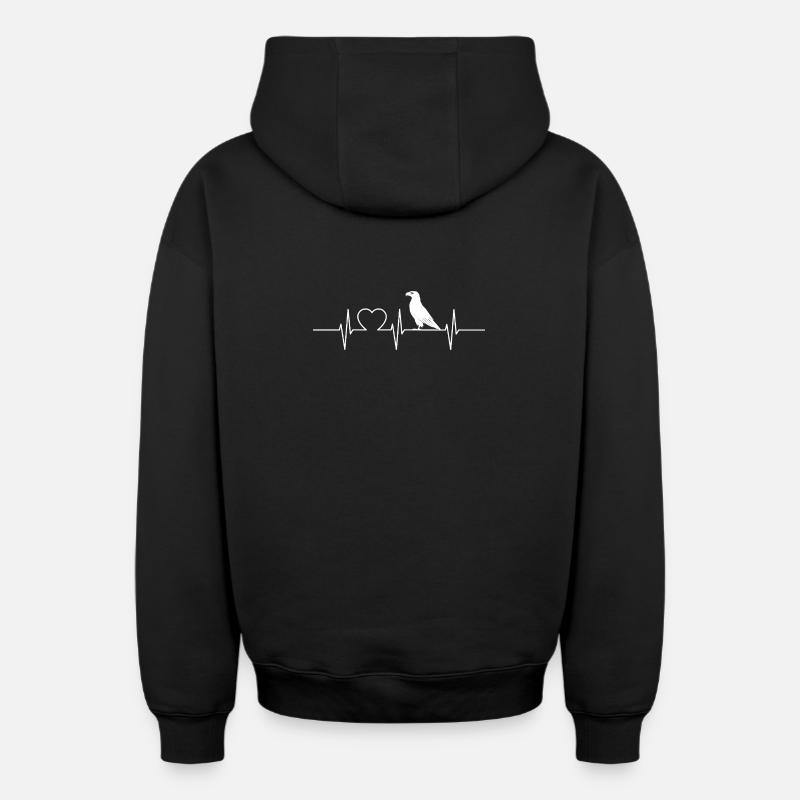 Aigle - Sweat à capuche unisexe zippé oversize épais SPREAD - noir