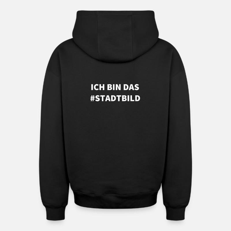 Je suis le paysage urbain - Sweat à capuche unisexe zippé oversize épais SPREAD - noir