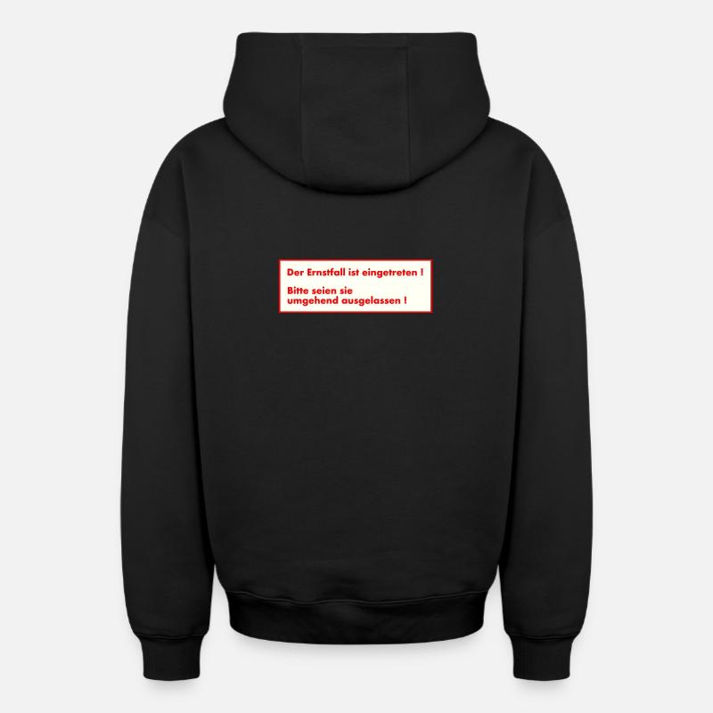 Urgence - Sweat à capuche unisexe zippé oversize épais SPREAD - noir