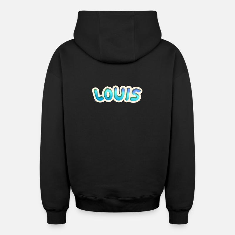 Job Louis - Sweat à capuche unisexe zippé oversize épais SPREAD - noir