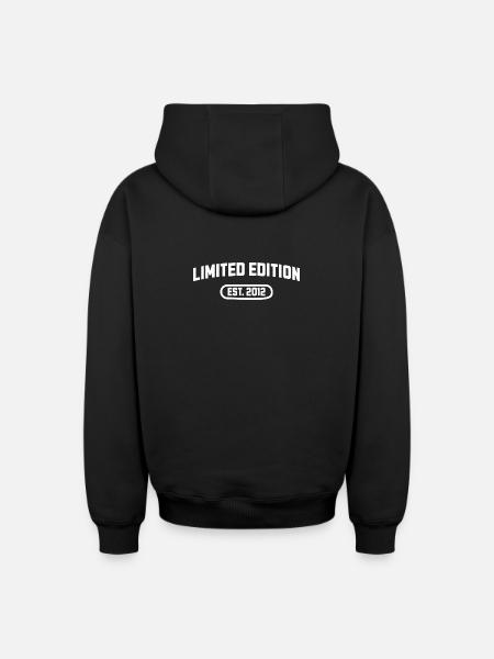 Édition limitée anniversaire 2012 - Sweat à capuche unisexe zippé oversize épais SPREAD - noir
