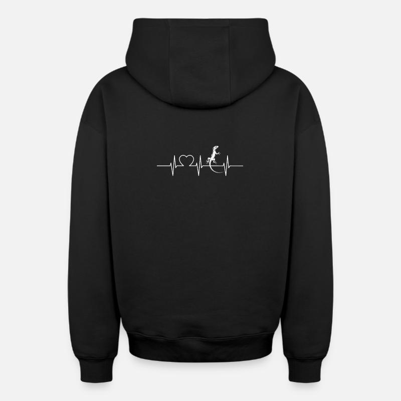 Eidechsen Eidechse - Oversized Heavyweight Unisex Zip Hoodie - Schwarz