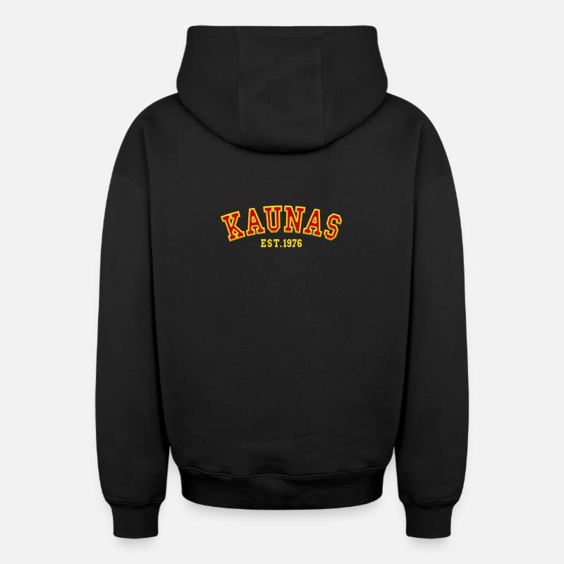 Kaunas Fondée en 1976 - Sweat à capuche unisexe zippé oversize épais SPREAD - noir