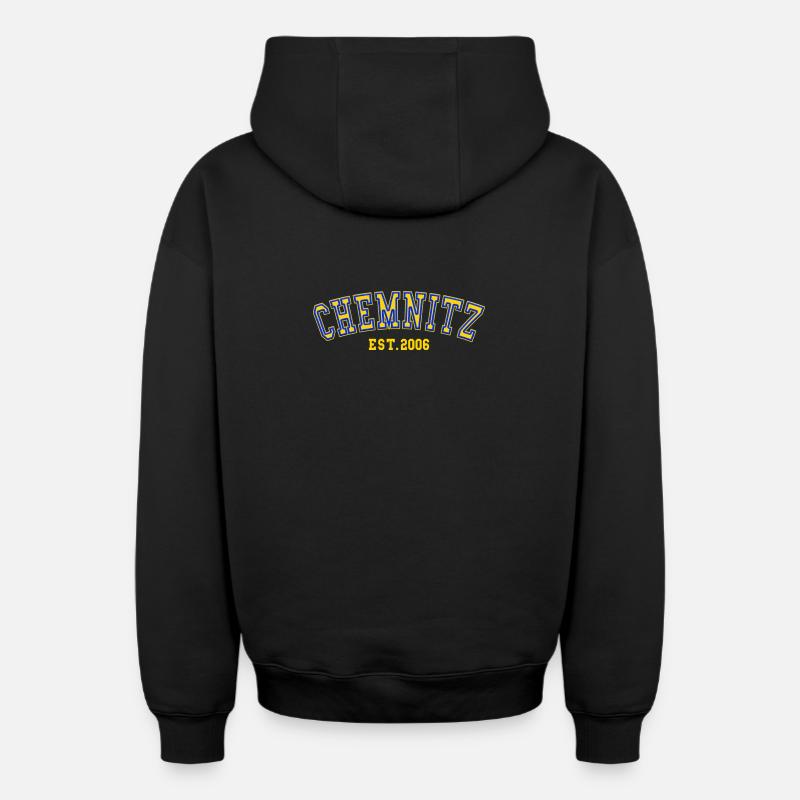 Chemnitz Fondée en 2006 - Sweat à capuche unisexe zippé oversize épais SPREAD - noir