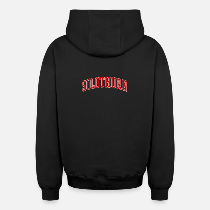 Slothurn College Arc - Sweat à capuche unisexe zippé oversize épais SPREAD - noir
