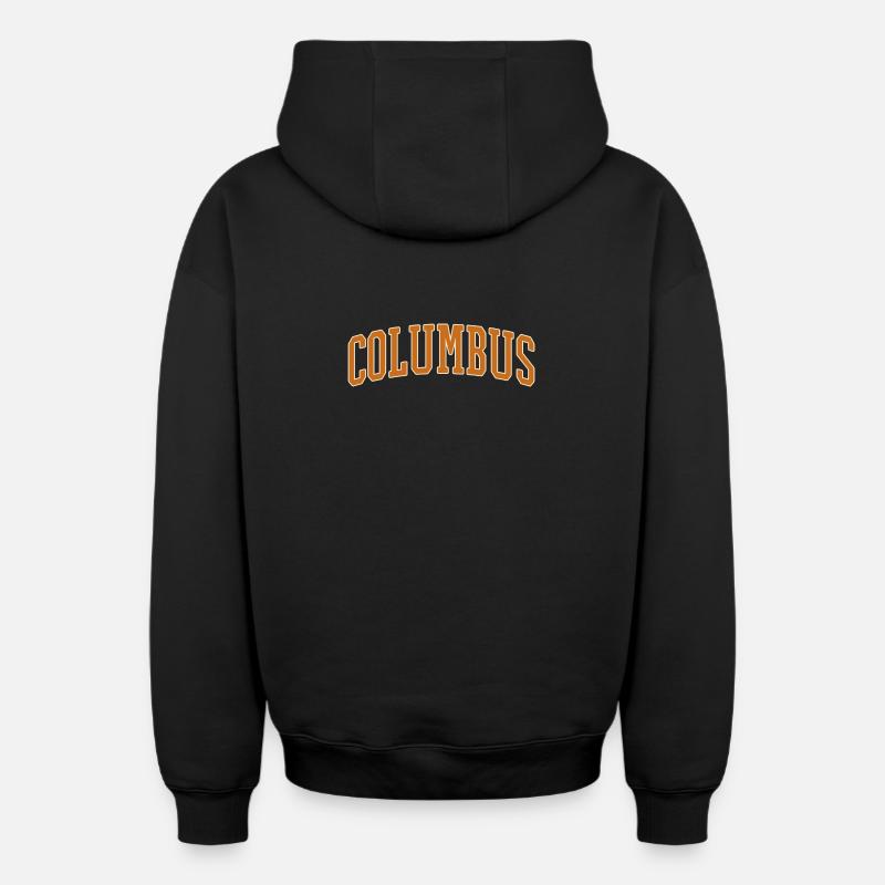 Columbus - Sweat à capuche unisexe zippé oversize épais SPREAD - noir