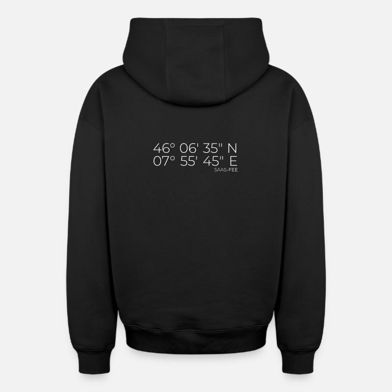 Coordonnées Saas-Fee - Sweat à capuche unisexe zippé oversize épais SPREAD - noir