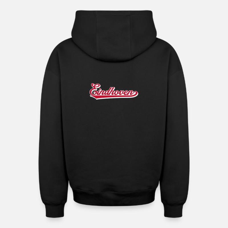 Eindhoven Script Stadtlogo - Oversized Heavyweight Unisex Zip Hoodie - Schwarz