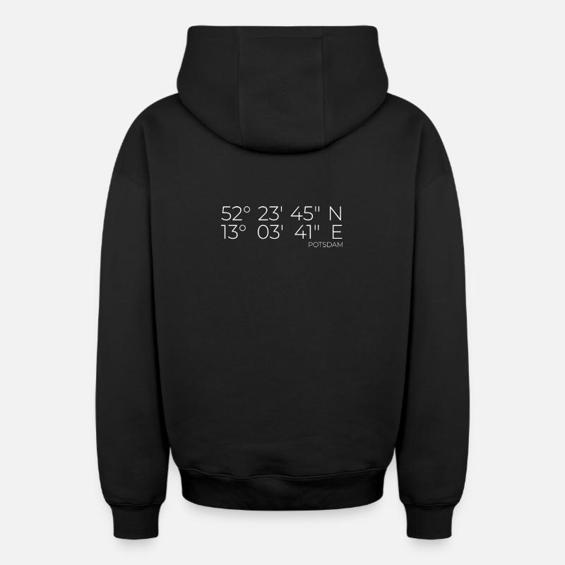 Coordonnées Potsdam - Sweat à capuche unisexe zippé oversize épais SPREAD - noir