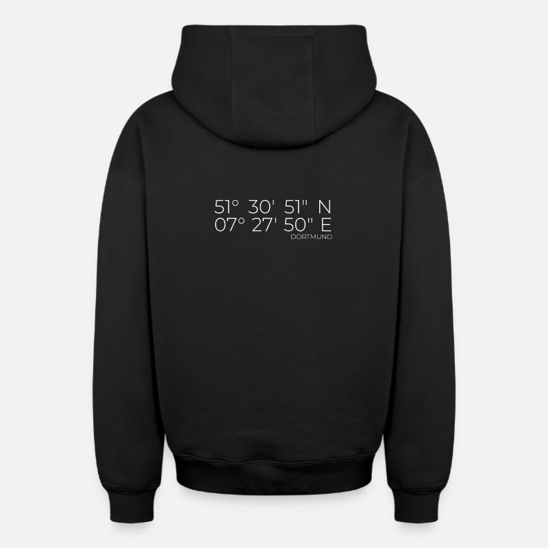 Coordonnées Dortmund - Sweat à capuche unisexe zippé oversize épais SPREAD - noir