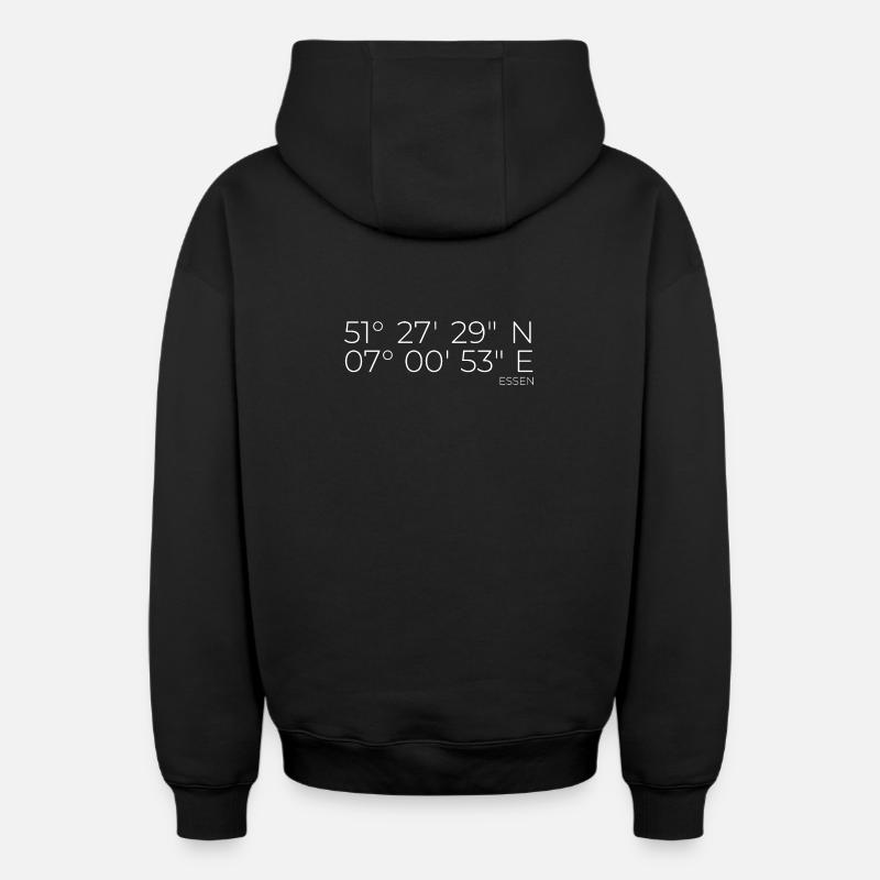 Coordonnées Essen - Sweat à capuche unisexe zippé oversize épais SPREAD - noir