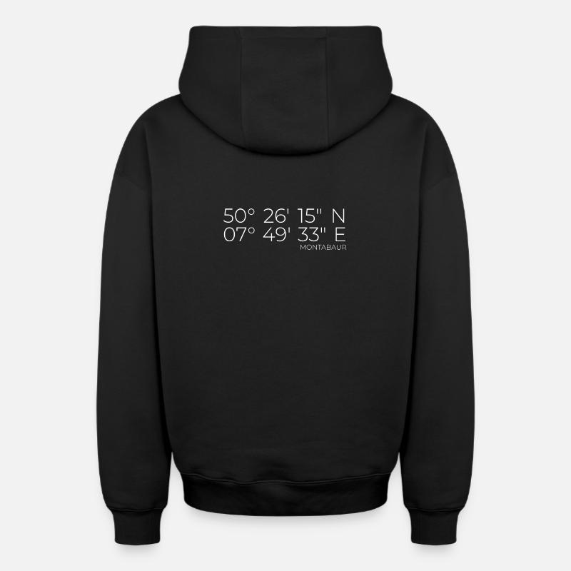 Coordonnées Montabaur - Sweat à capuche unisexe zippé oversize épais SPREAD - noir