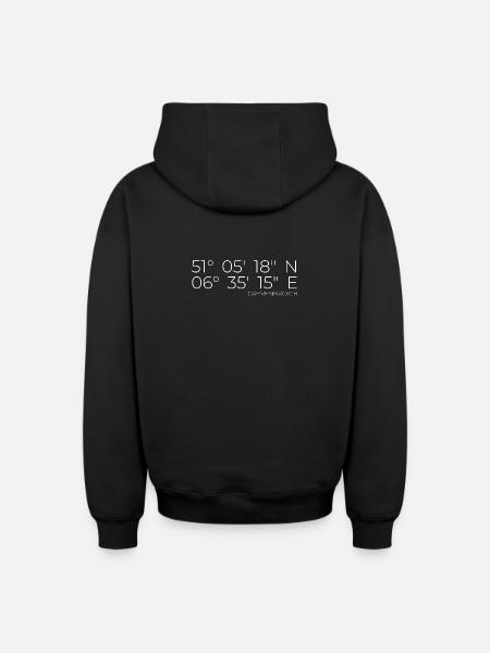 Coordinates Grevenbroich - Oversized Heavyweight Unisex Zip Hoodie - black