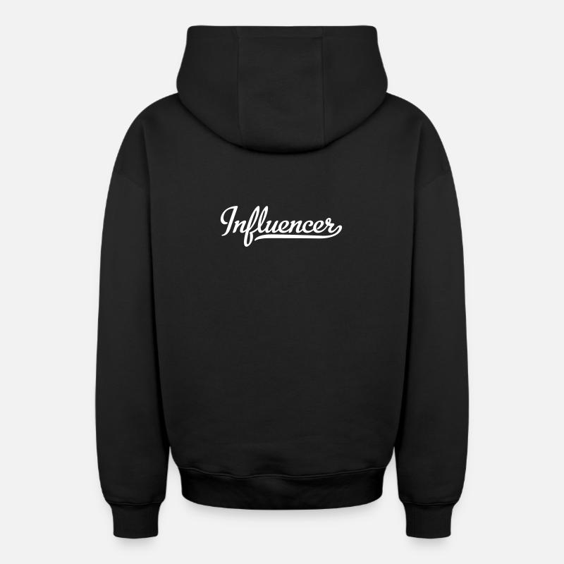 Influencer - Oversized Heavyweight Unisex Zip Hoodie - Schwarz