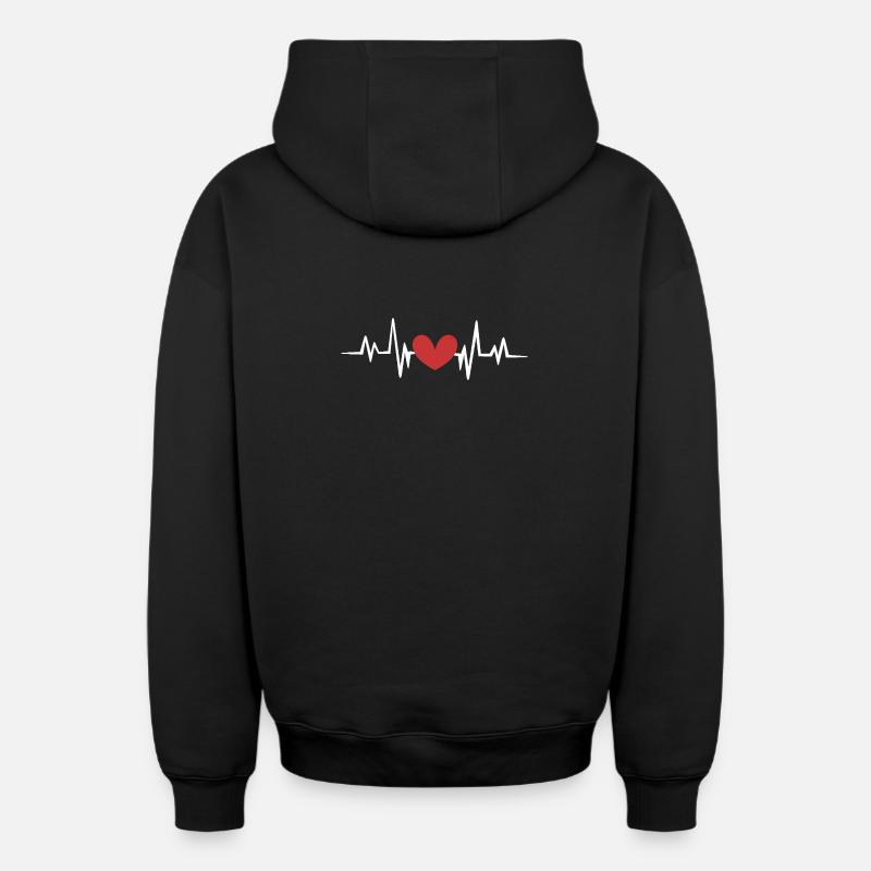 Battement - Sweat à capuche unisexe zippé oversize épais SPREAD - noir
