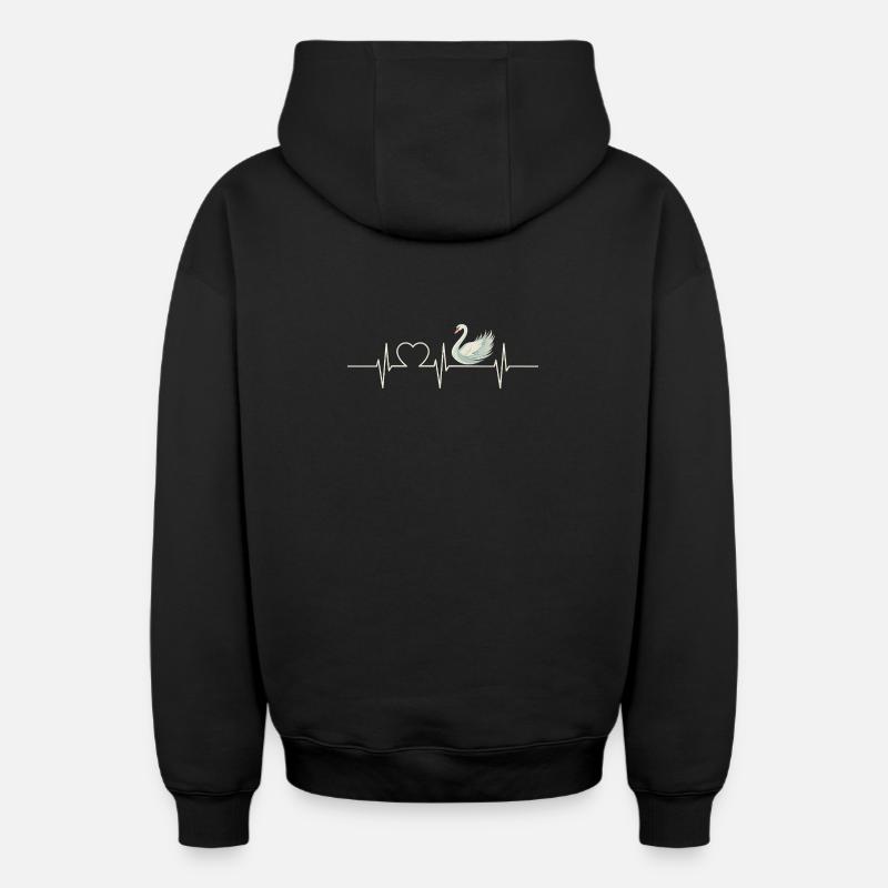 Cygnes Cygne - Sweat à capuche unisexe zippé oversize épais SPREAD - noir