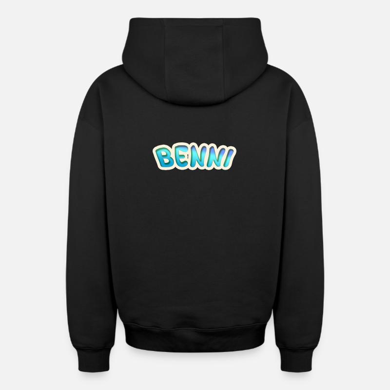 Job Benni - Sweat à capuche unisexe zippé oversize épais SPREAD - noir