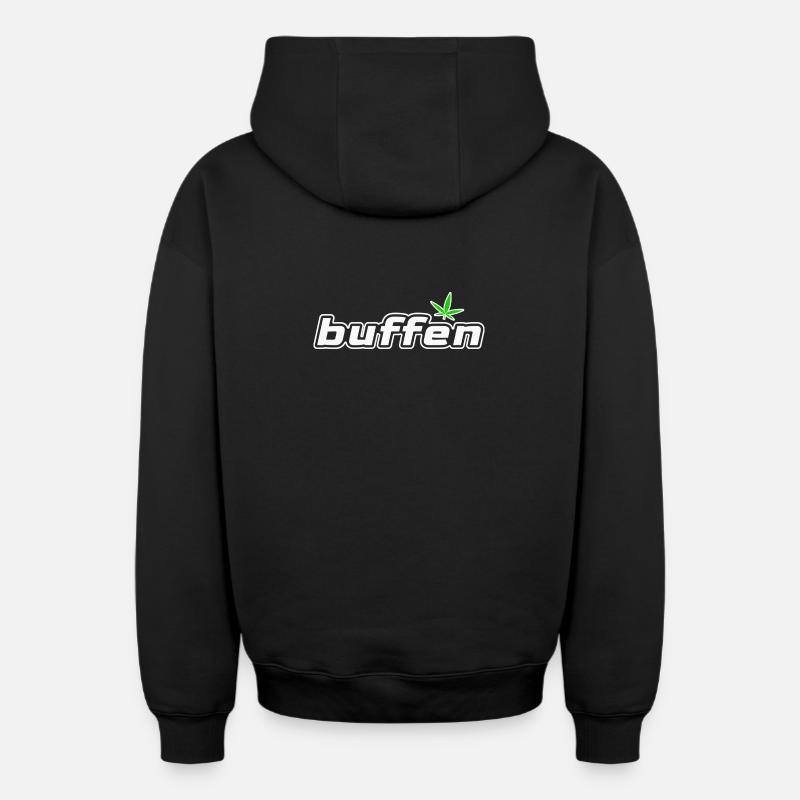 Buffen - Oversized Heavyweight Unisex Zip Hoodie - Schwarz