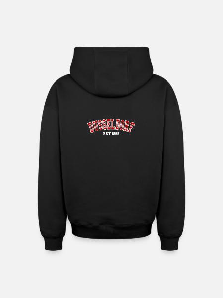 Dusseldorf Est. 1966 - Oversized Heavyweight Unisex Zip Hoodie - black