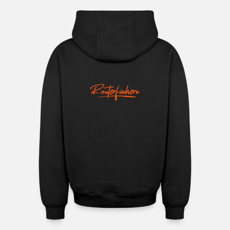 Routerfishers Classic 2 - Oversized Heavyweight Unisex Zip Hoodie - Schwarz