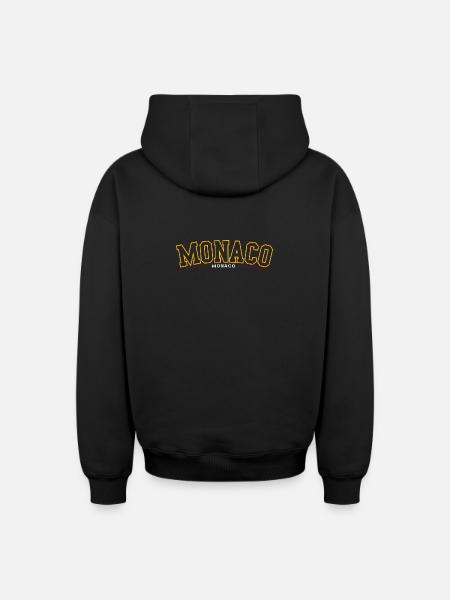 Monaco Retro Racing Abzeichen - Oversized Heavyweight Unisex Zip Hoodie - Schwarz