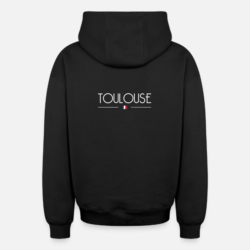 Toulouse - Sweat à capuche unisexe zippé oversize épais SPREAD - noir