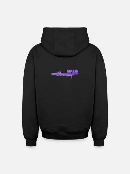 Geschenk für Malin - Oversized Heavyweight Unisex Zip Hoodie - Schwarz