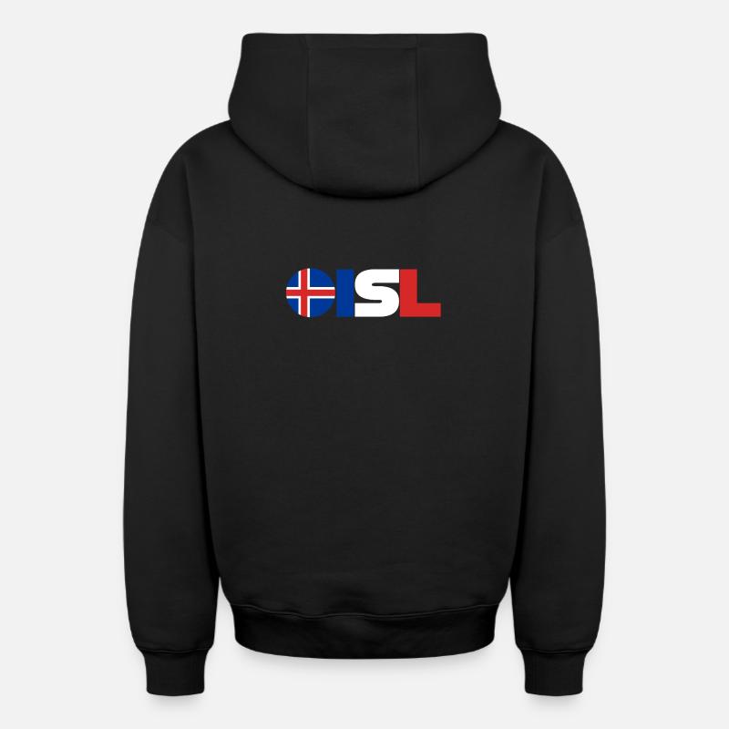 Islande - Sweat à capuche unisexe zippé oversize épais SPREAD - noir