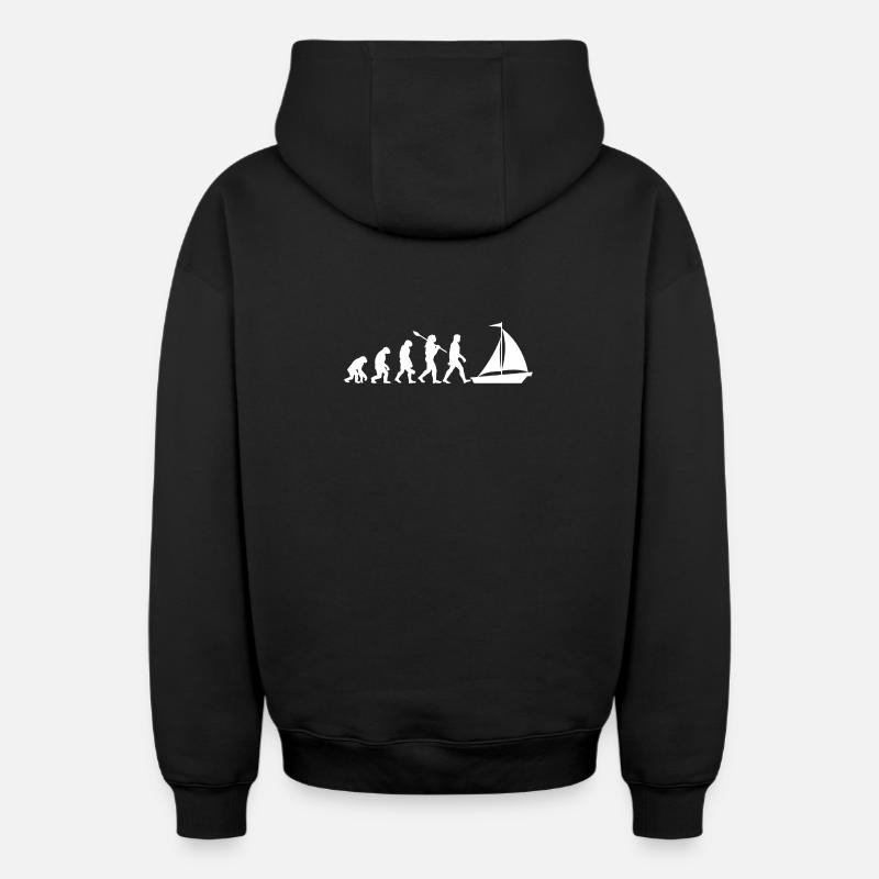 Evolution Sailing - Voilier - Sweat à capuche unisexe zippé oversize épais SPREAD - noir