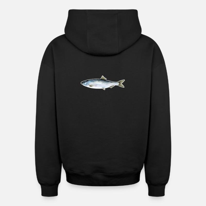 Hareng.1 - Sweat à capuche unisexe zippé oversize épais SPREAD - noir