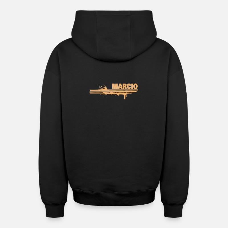 Marcio en peinture - Sweat à capuche unisexe zippé oversize épais SPREAD - noir