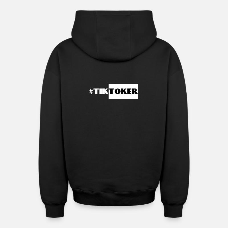 #Tiktoker - Sweat à capuche unisexe zippé oversize épais SPREAD - noir