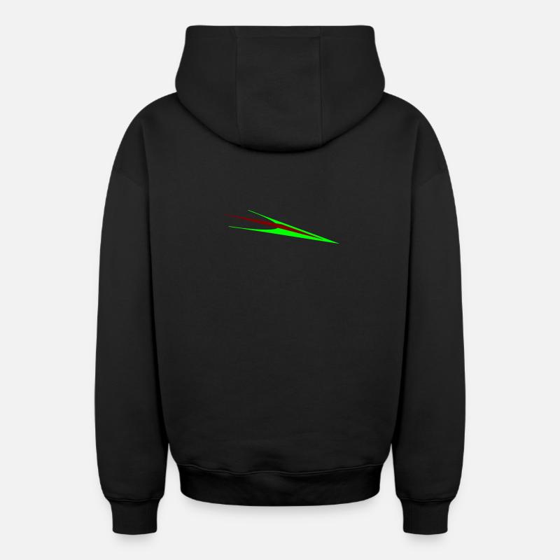 Flèche - Sweat à capuche unisexe zippé oversize épais SPREAD - noir