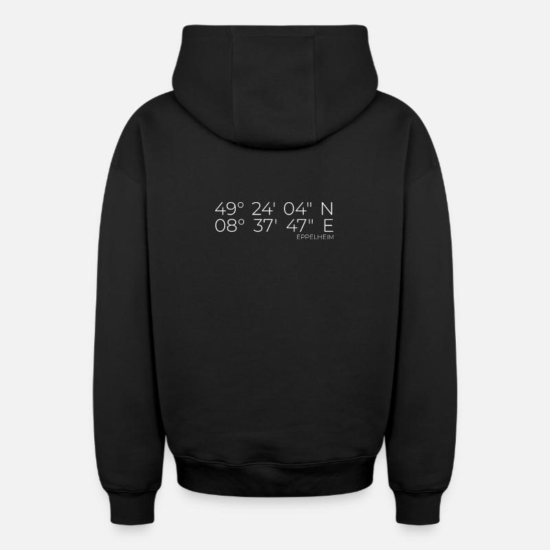 Coordonnées Eppelheim - Sweat à capuche unisexe zippé oversize épais SPREAD - noir