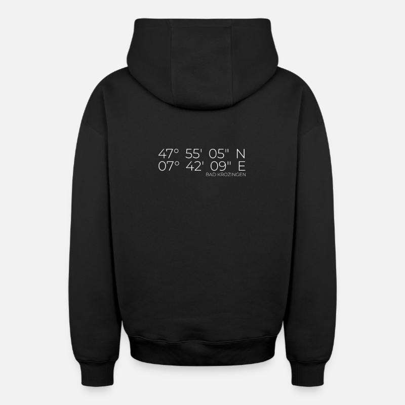 Coordonnées Bad Krozingen - Sweat à capuche unisexe zippé oversize épais SPREAD - noir