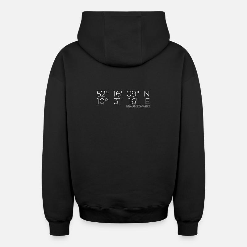Coordonnées Brunswick - Sweat à capuche unisexe zippé oversize épais SPREAD - noir