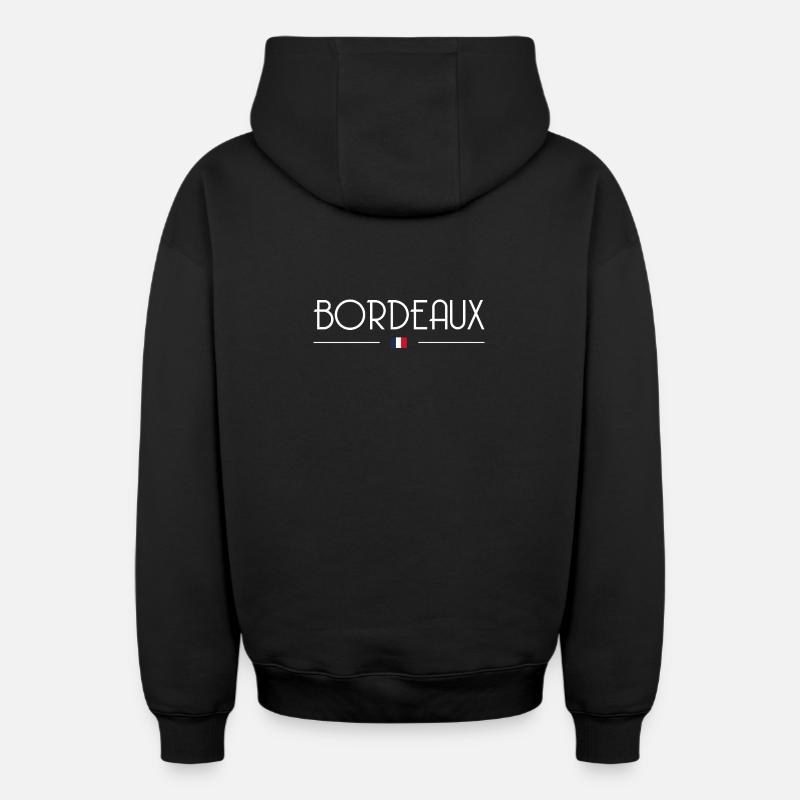 Bordeaux - Sweat à capuche unisexe zippé oversize épais SPREAD - noir