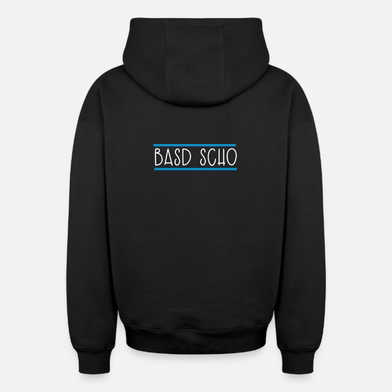 Basd scho, Bayern Bavarois - Sweat à capuche unisexe zippé oversize épais SPREAD - noir