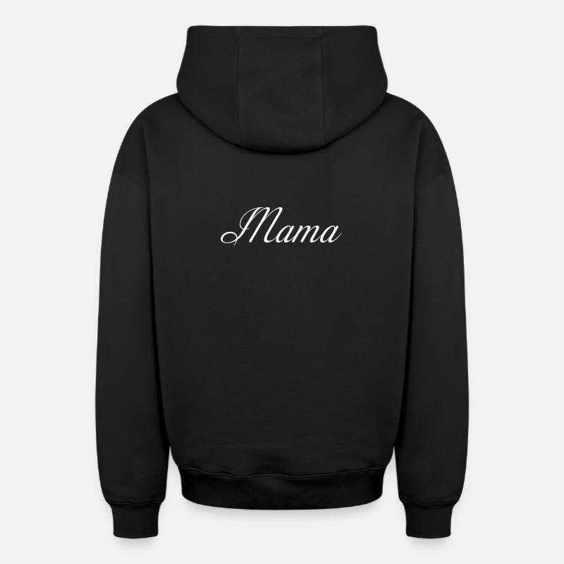 Mama Script Elegance - Oversized Heavyweight Unisex Zip Hoodie - Schwarz
