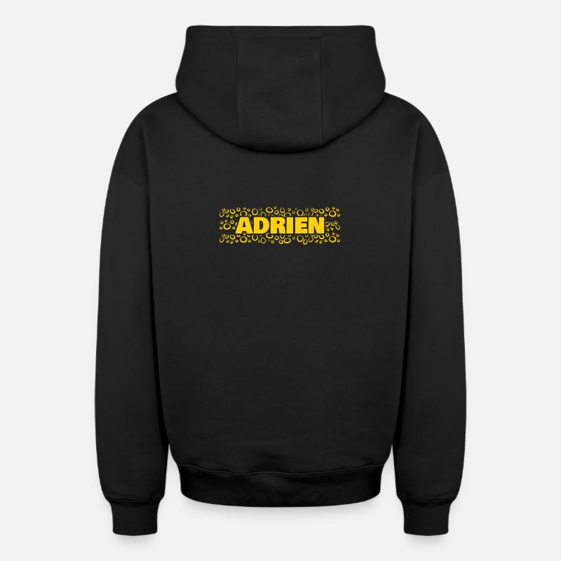Adrien - Sweat à capuche unisexe zippé oversize épais SPREAD - noir