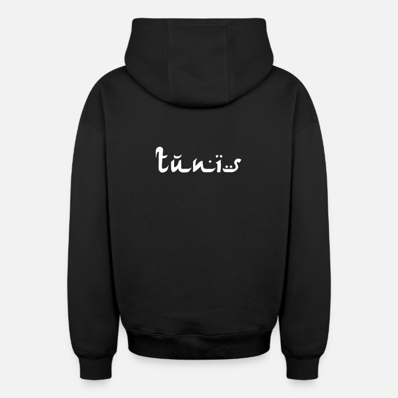tunis - Sweat à capuche unisexe zippé oversize épais SPREAD - noir