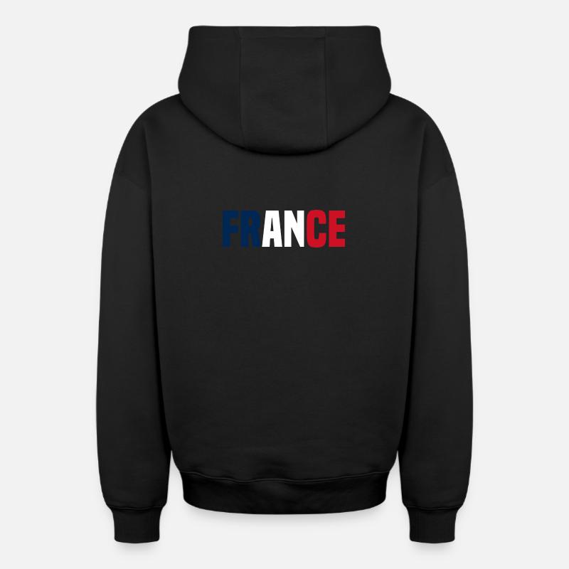 France - Sweat à capuche unisexe zippé oversize épais SPREAD - noir