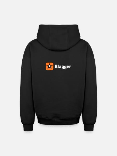 big blagger star - Oversized Heavyweight Unisex Zip Hoodie - black