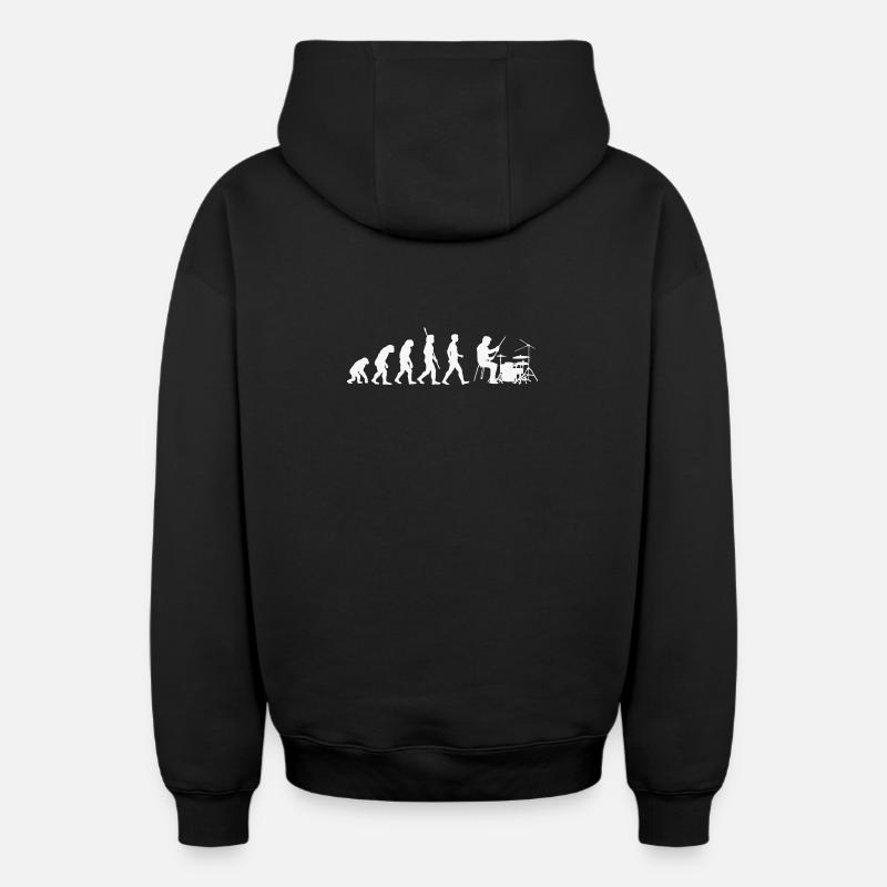 Evolution der Batterie - Oversized Heavyweight Unisex Zip Hoodie - Schwarz