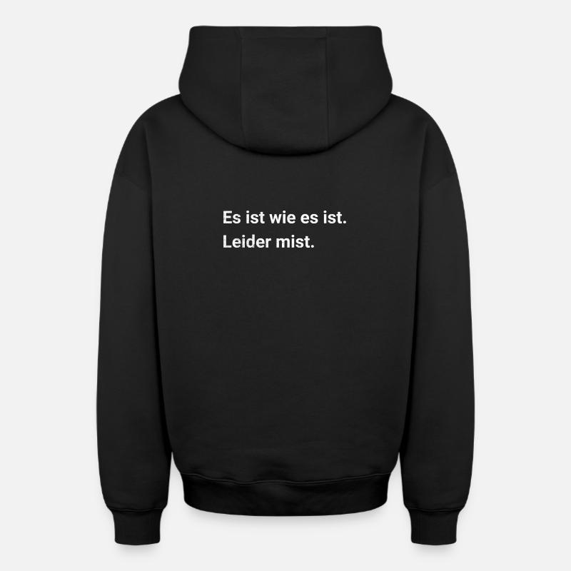 Sarcasme6 - Sweat à capuche unisexe zippé oversize épais SPREAD - noir