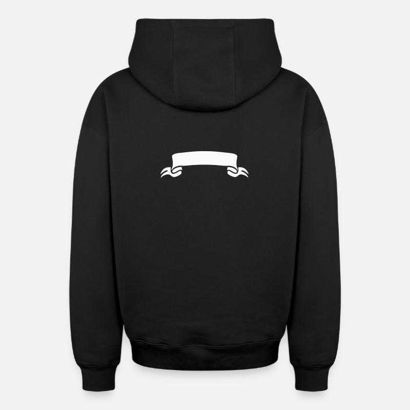 manche - Sweat à capuche unisexe zippé oversize épais SPREAD - noir