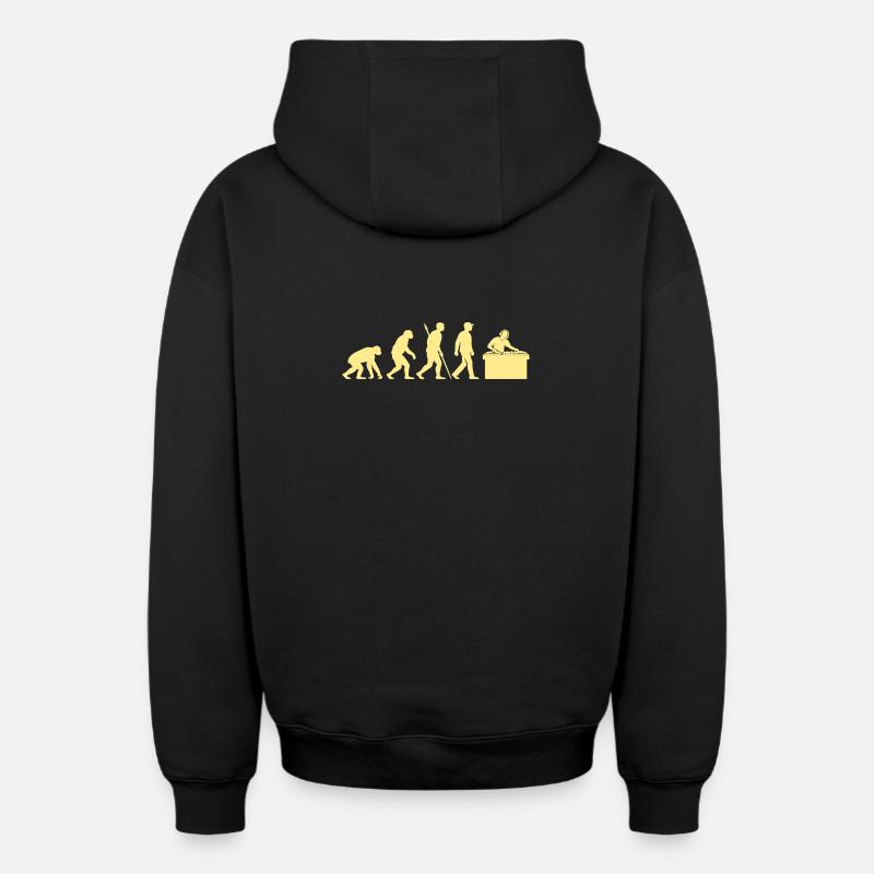 Evolution zum Arbeitsplatz-DJ - Oversized Heavyweight Unisex Zip Hoodie - Schwarz