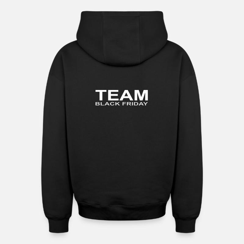 Team black friday - Sweat à capuche unisexe zippé oversize épais SPREAD - noir