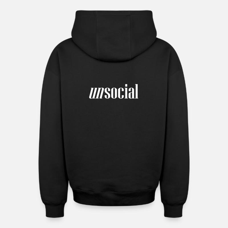 ANTISOCIAL - Sweat à capuche unisexe zippé oversize épais SPREAD - noir